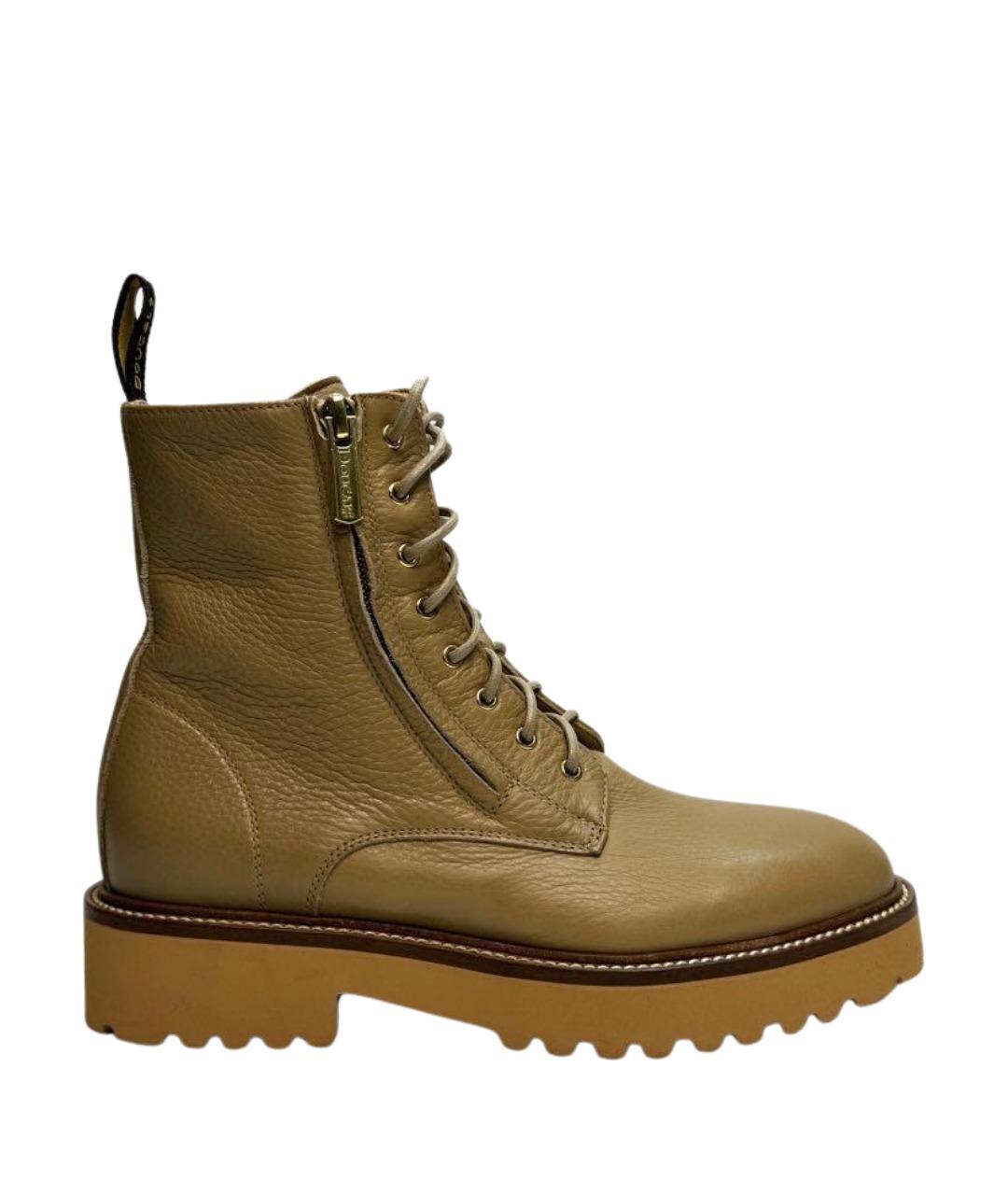 DOUCAL'S Бежевые кожаные ботинки, фото 1
