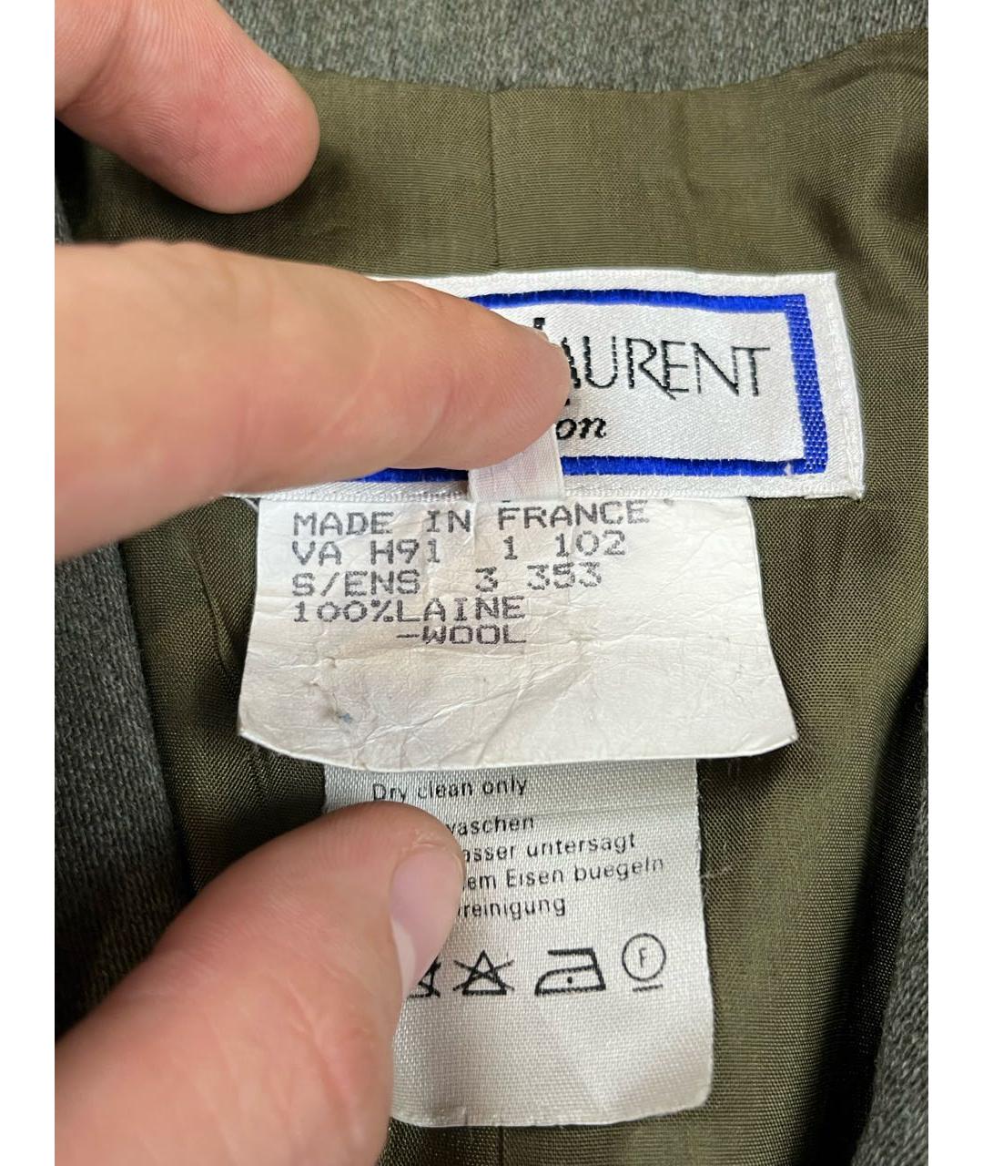 SAINT LAURENT Зеленый шерстяной жакет/пиджак, фото 6