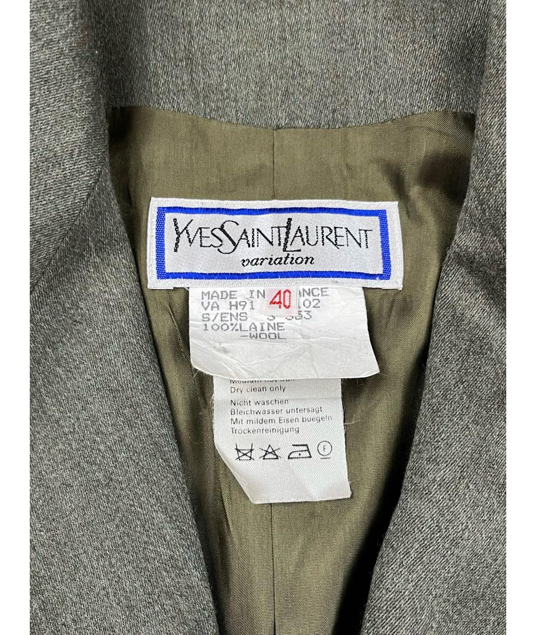 SAINT LAURENT Зеленый шерстяной жакет/пиджак, фото 9