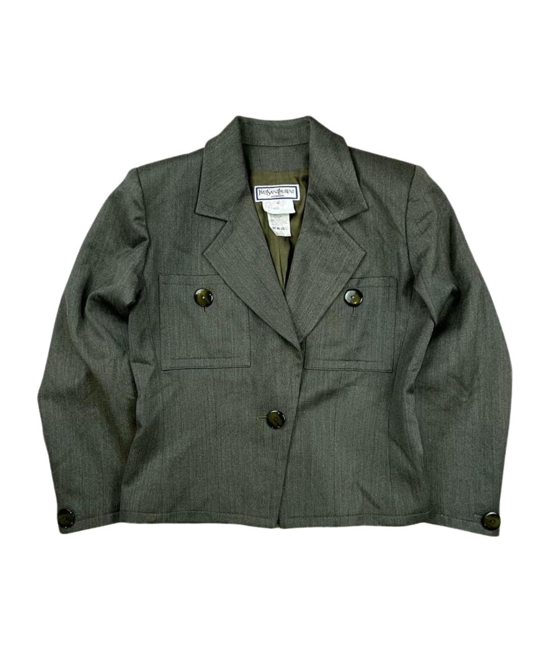 SAINT LAURENT Зеленый шерстяной жакет/пиджак, фото 1