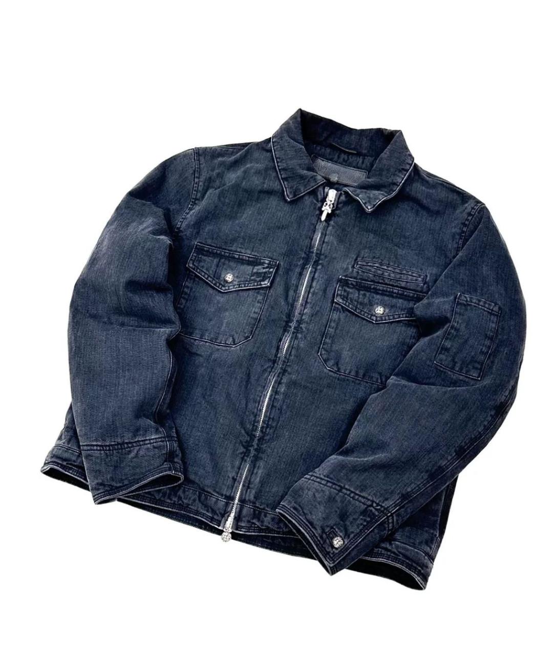 CHROME HEARTS Темно-синяя деним куртка, фото 1