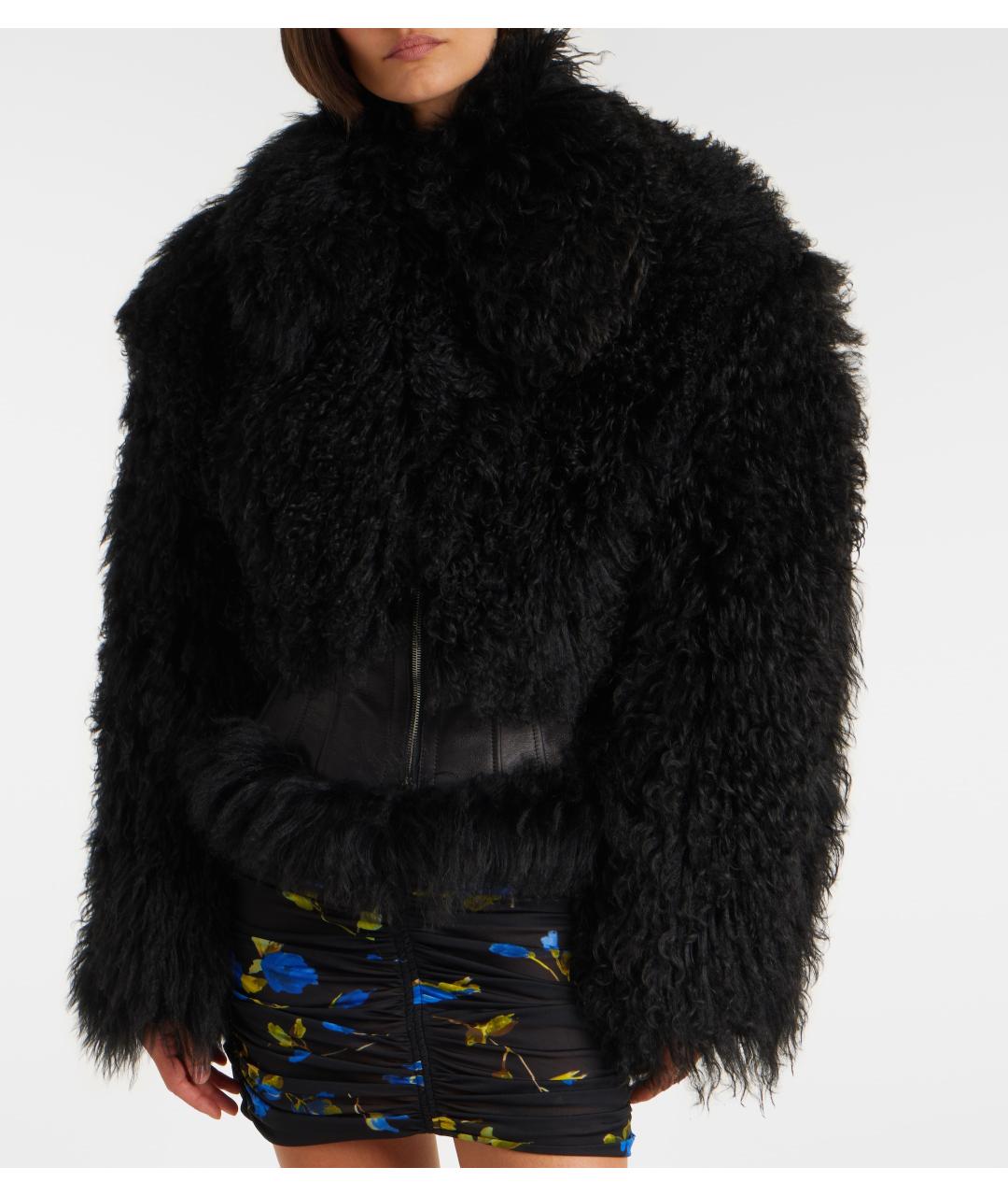 BLUMARINE Черная меховая шуба, фото 2