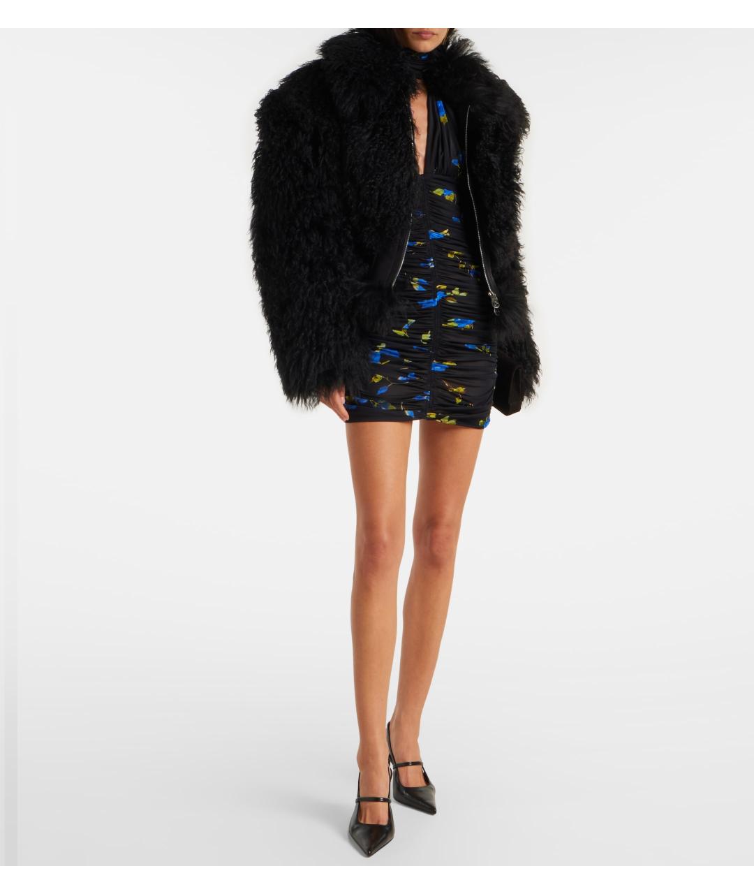 BLUMARINE Черная меховая шуба, фото 3