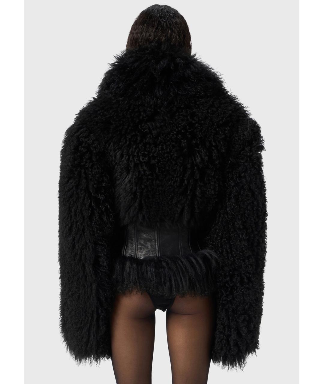 BLUMARINE Черная меховая шуба, фото 7