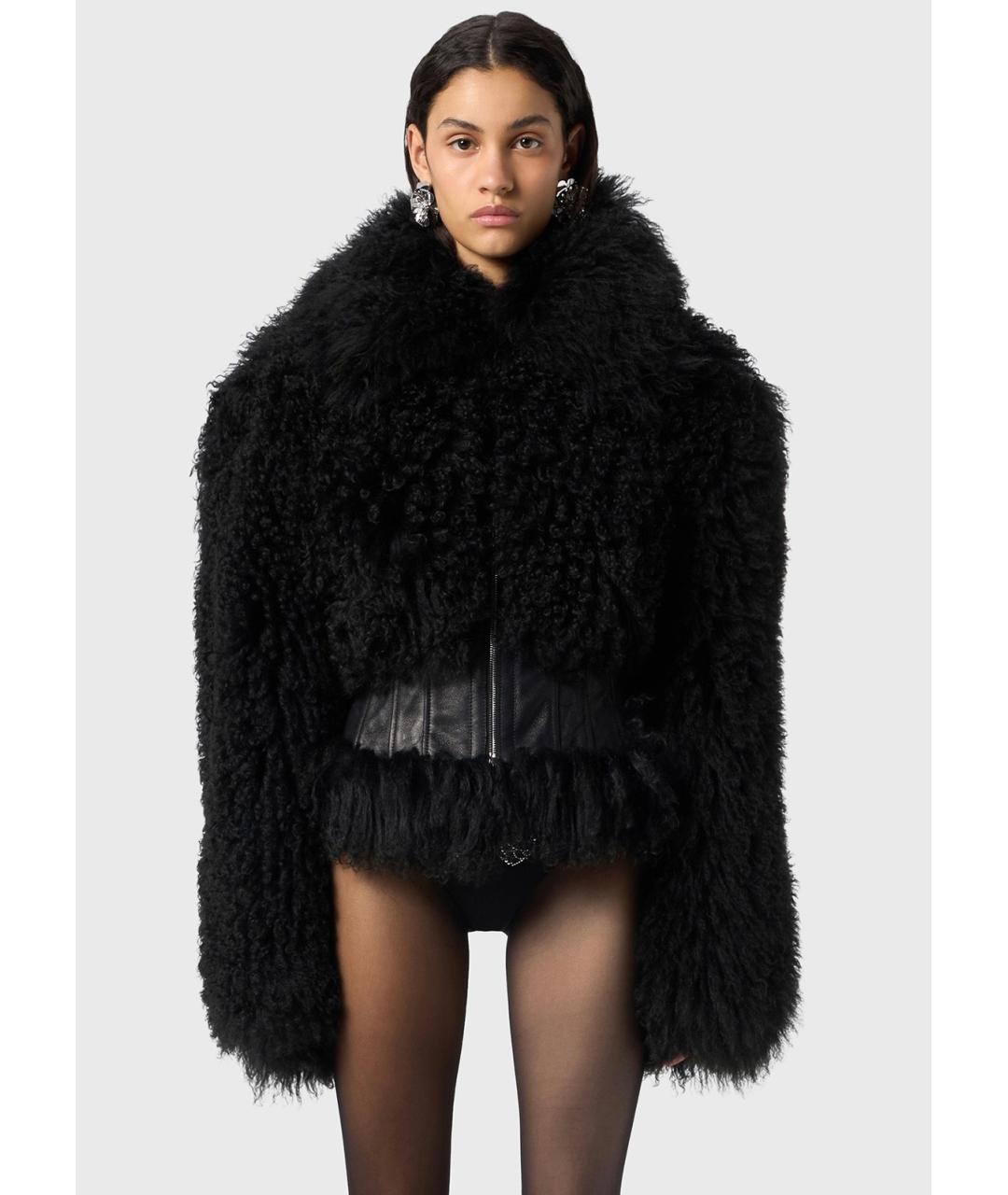 BLUMARINE Черная меховая шуба, фото 6