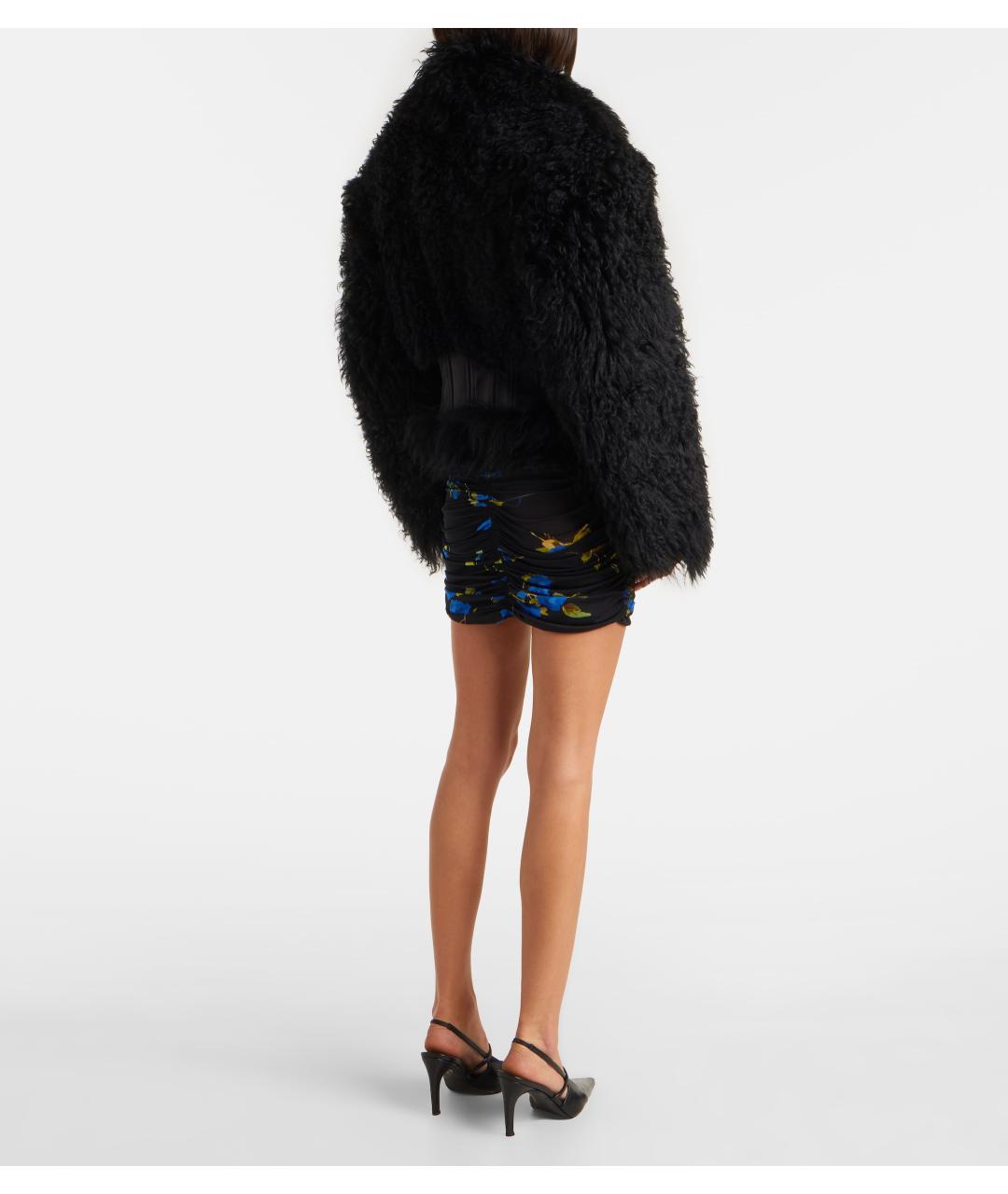 BLUMARINE Черная меховая шуба, фото 4