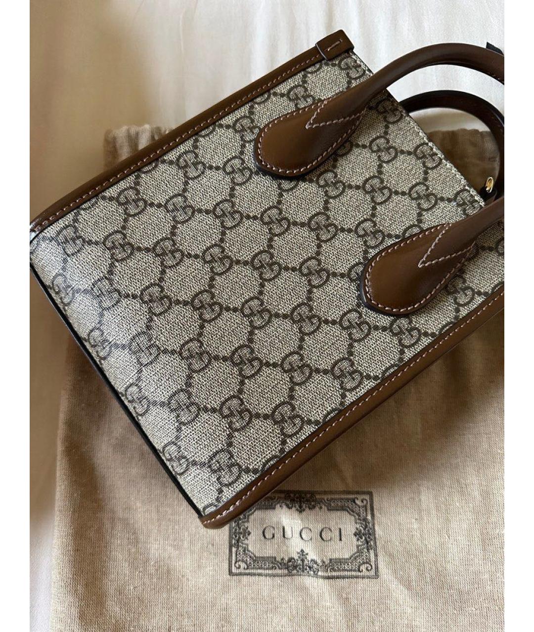 GUCCI Коричневая сумка с короткими ручками, фото 4