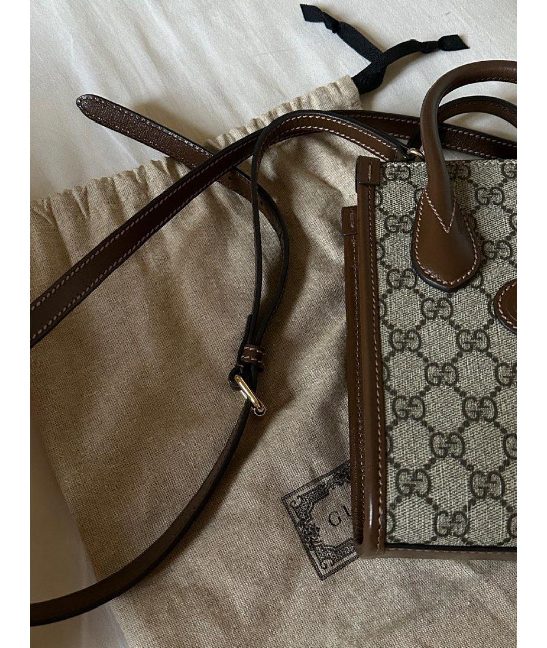 GUCCI Коричневая сумка с короткими ручками, фото 3