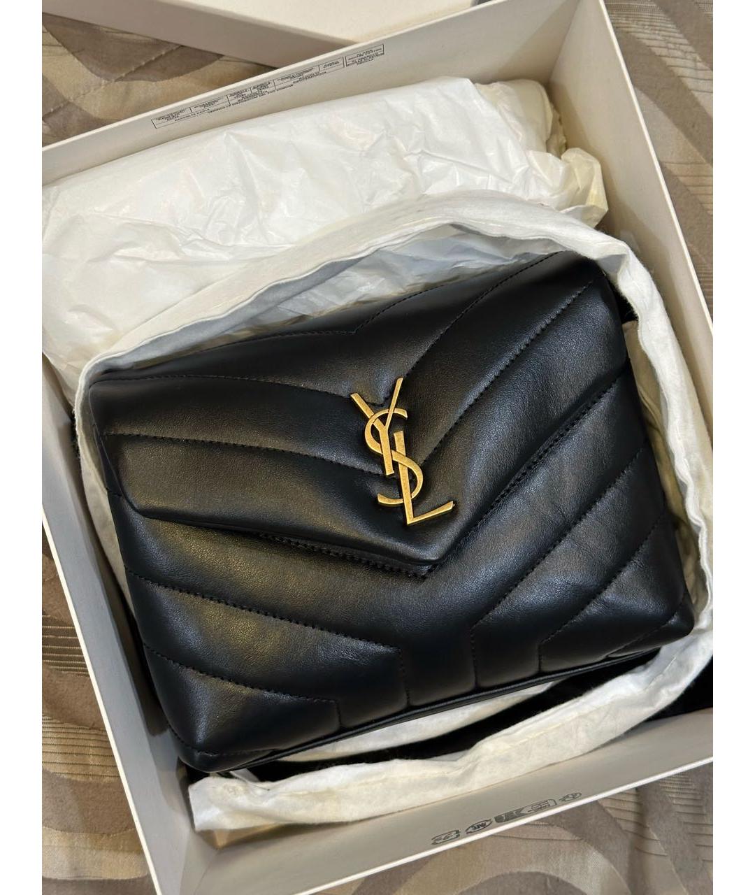 SAINT LAURENT Черная кожаная сумка через плечо, фото 2