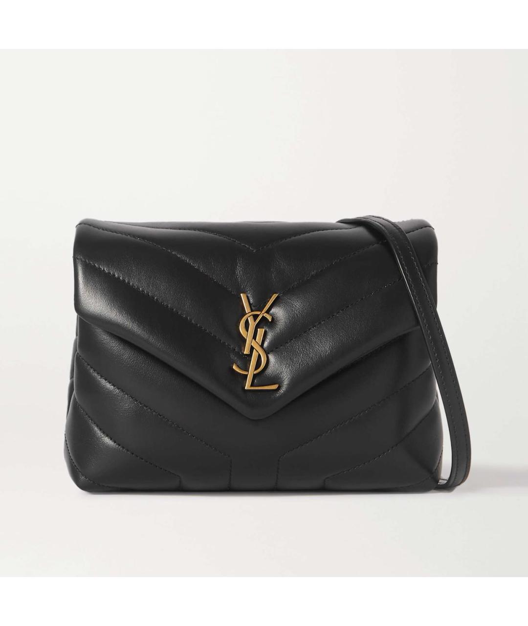 SAINT LAURENT Черная кожаная сумка через плечо, фото 6