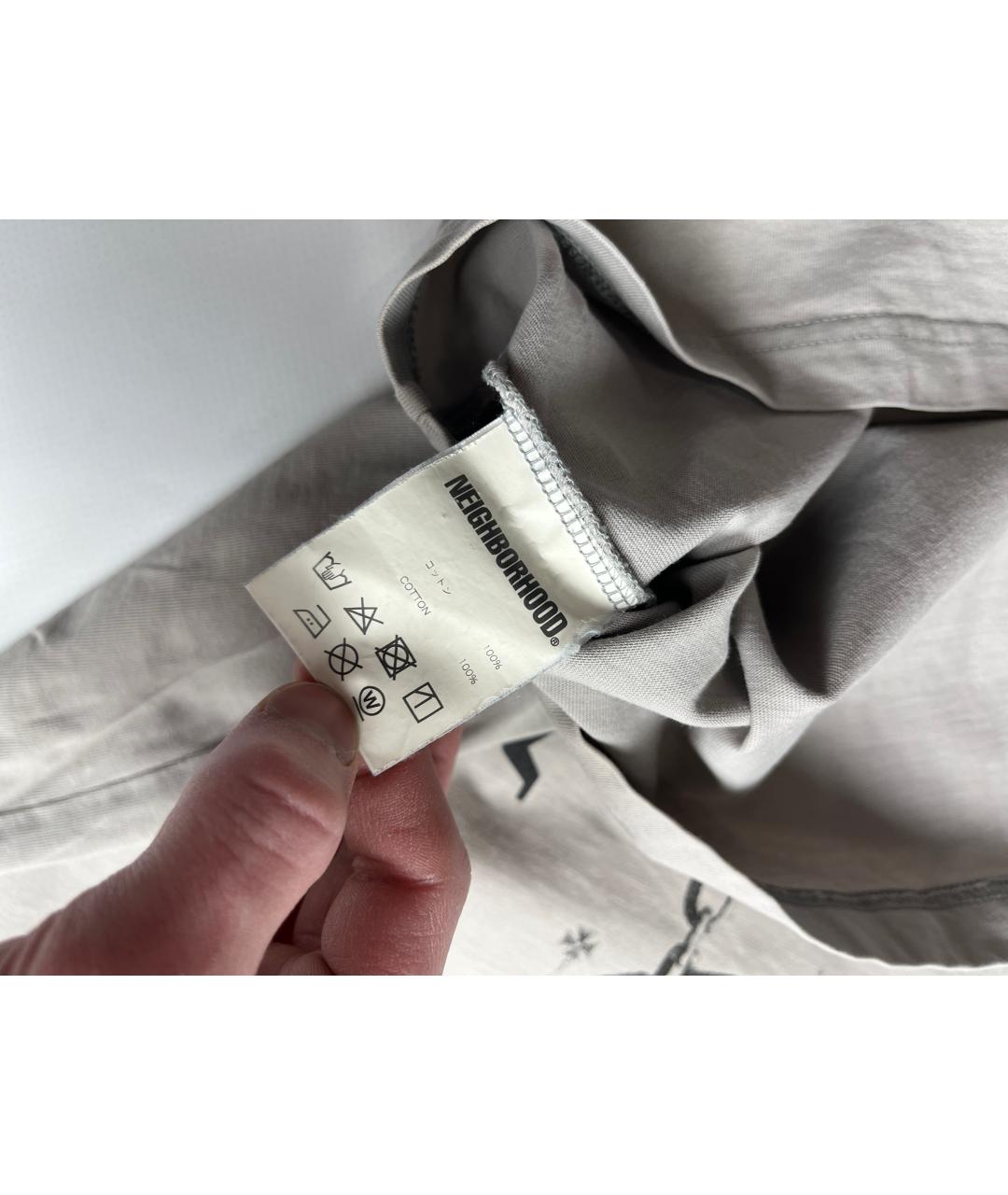 NEIGHBORHOOD Бежевая хлопковая футболка, фото 4