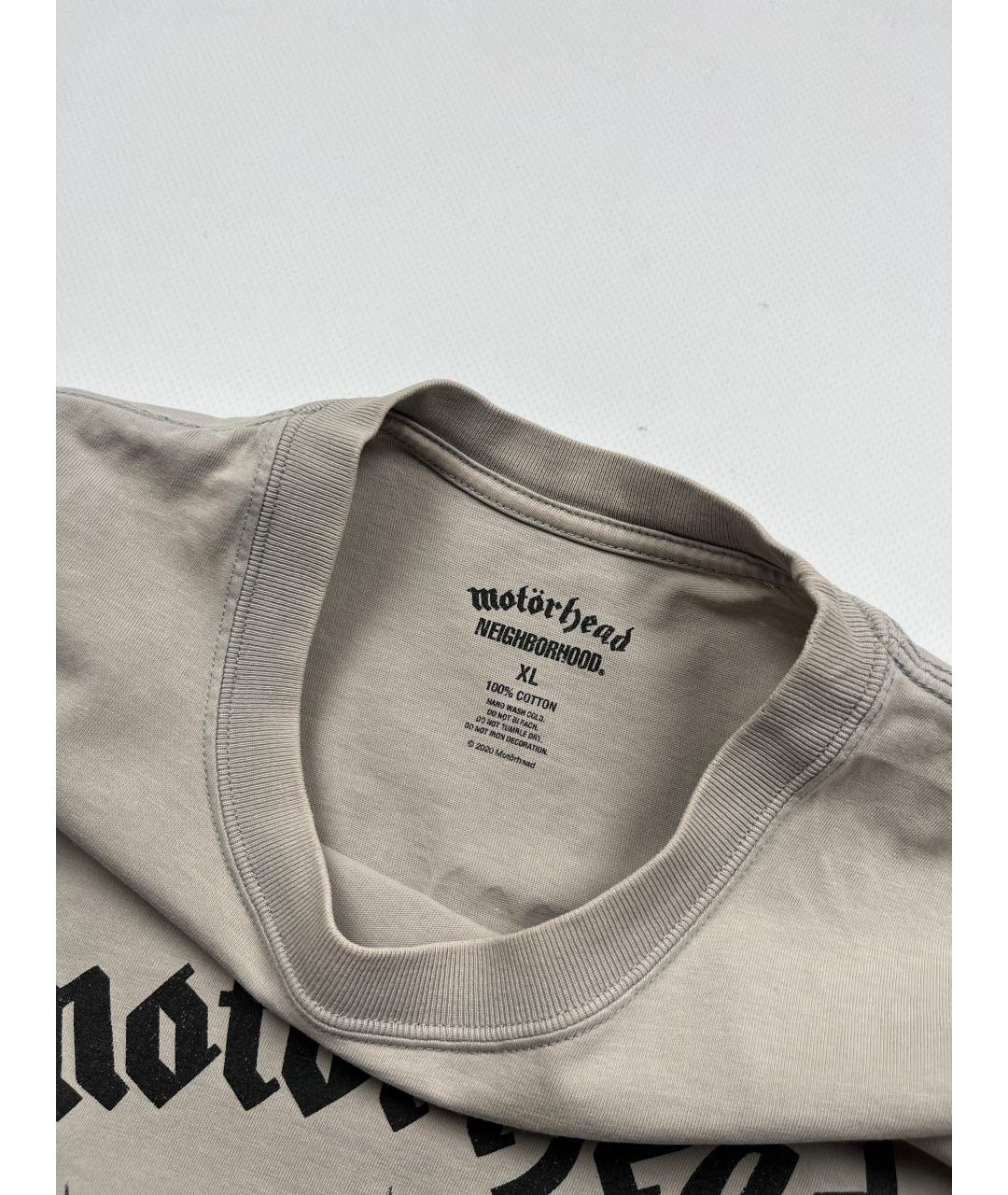 NEIGHBORHOOD Бежевая хлопковая футболка, фото 3