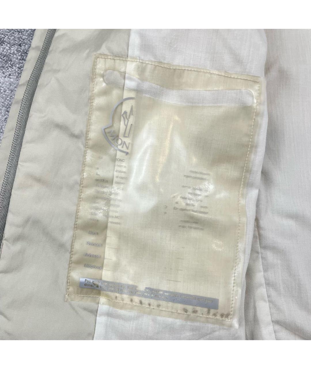 MONCLER Бежевый полиэстеровый тренч/плащ, фото 6