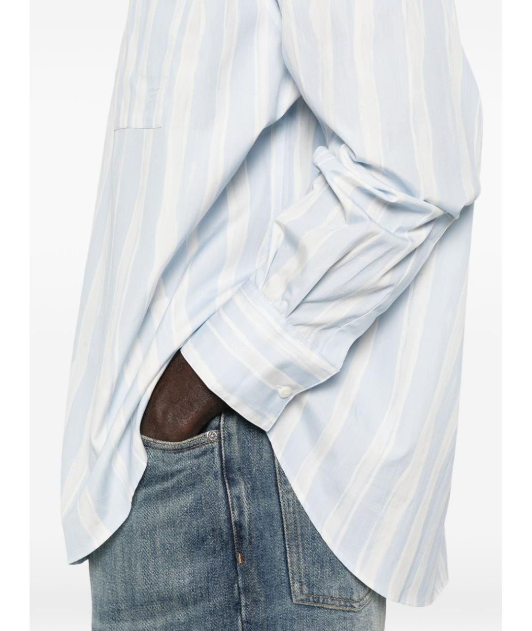 JACQUEMUS Голубая хлопковая классическая рубашка, фото 5