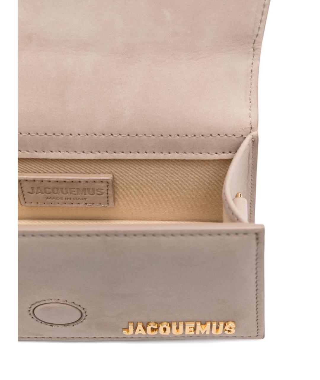 JACQUEMUS Бежевая кожаная сумка через плечо, фото 3