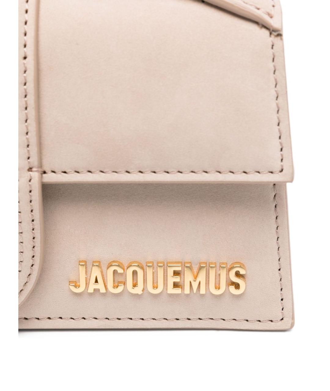 JACQUEMUS Бежевая кожаная сумка через плечо, фото 5