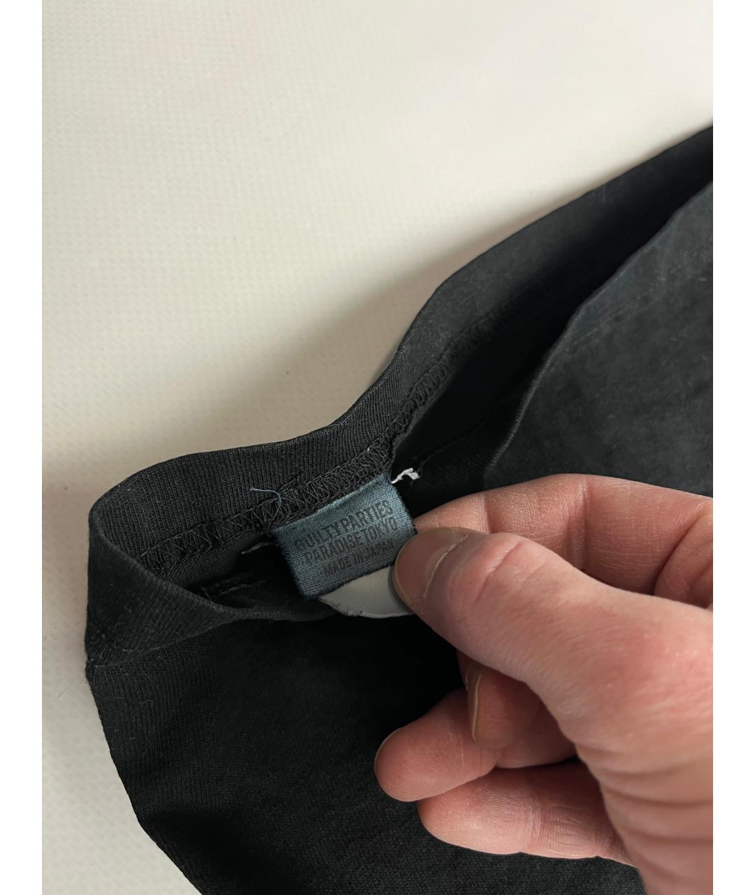 WACKO MARIA Черная хлопковая футболка, фото 4