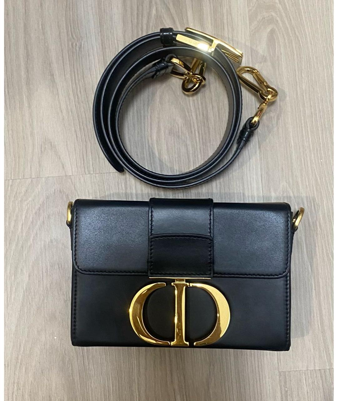 CHRISTIAN DIOR Черная кожаная сумка через плечо, фото 5