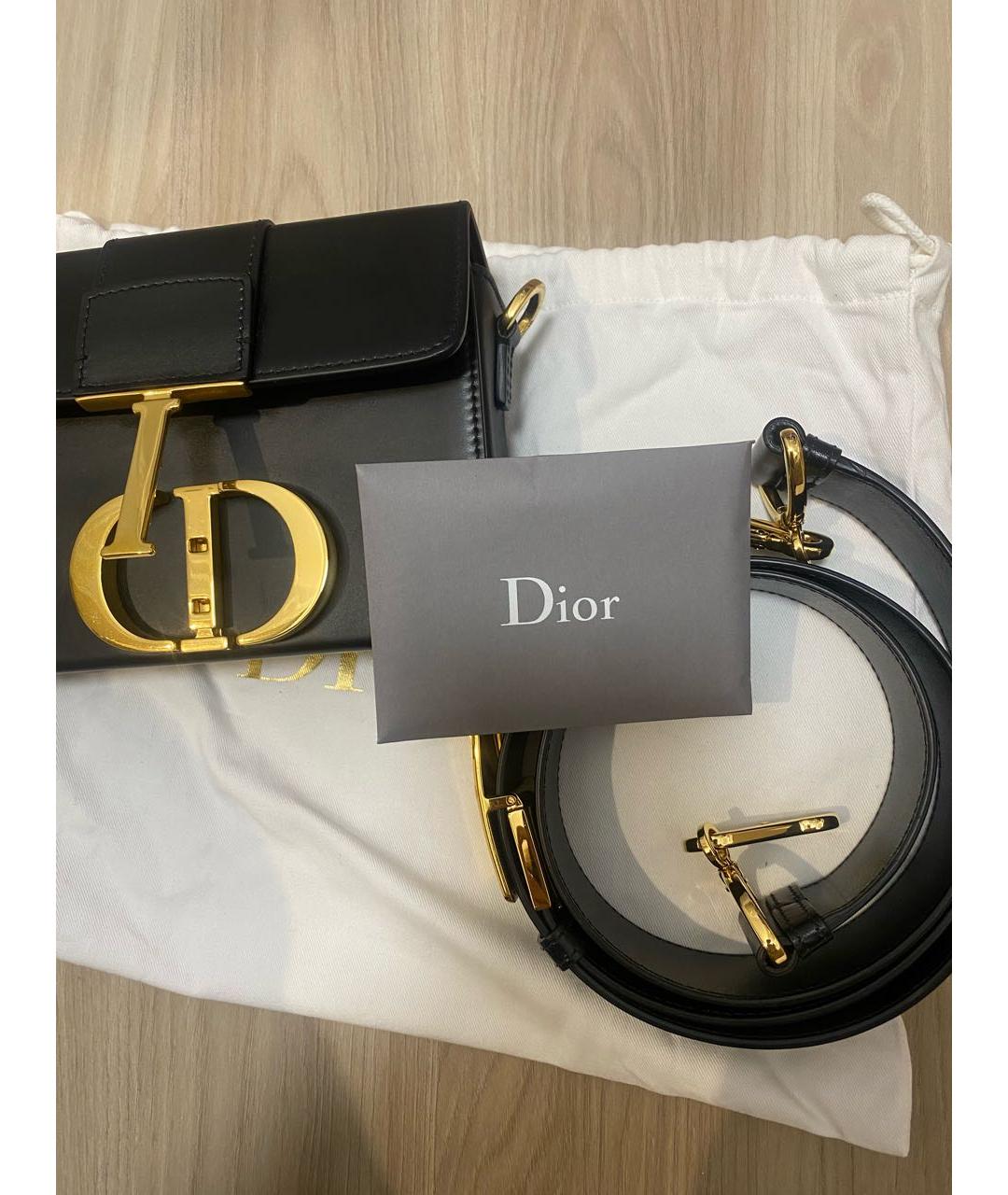 CHRISTIAN DIOR Черная кожаная сумка через плечо, фото 2