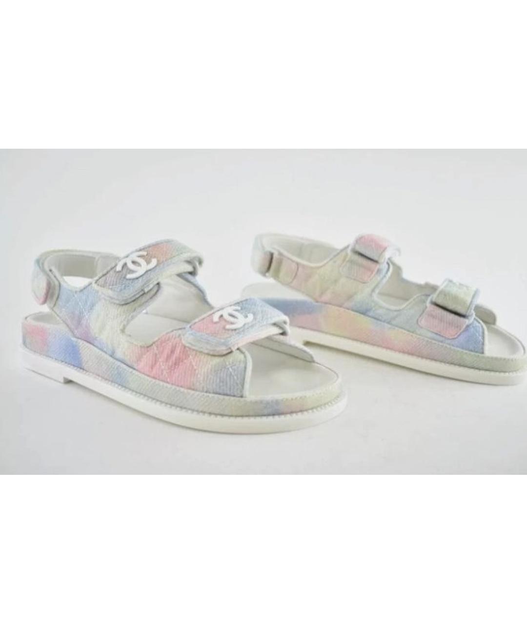 CHANEL Мульти текстильные сандалии, фото 2