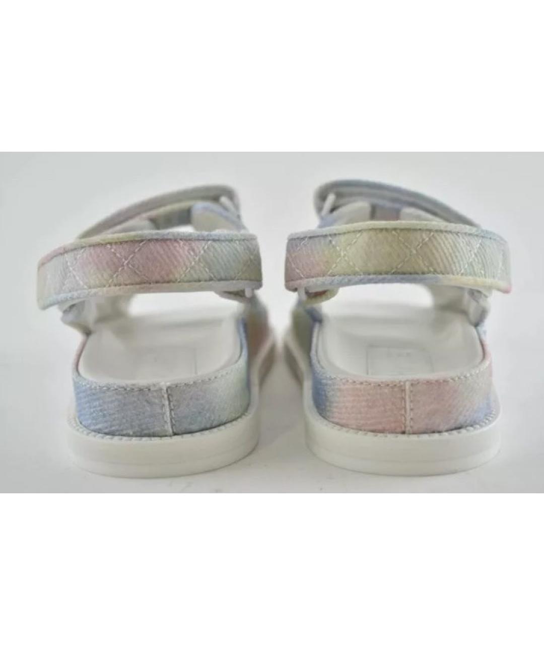 CHANEL Мульти текстильные сандалии, фото 4