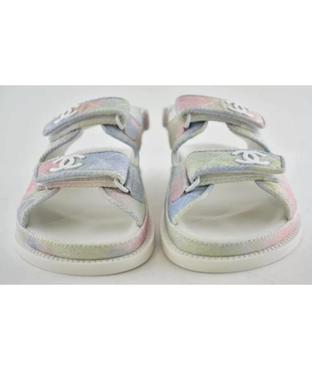 CHANEL Мульти текстильные сандалии, фото 3