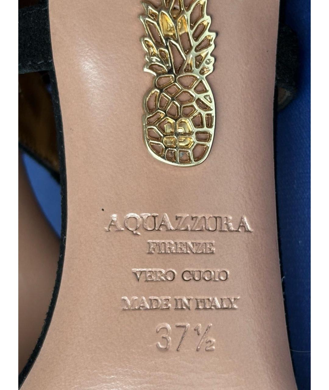 AQUAZZURA Черные замшевые босоножки, фото 7