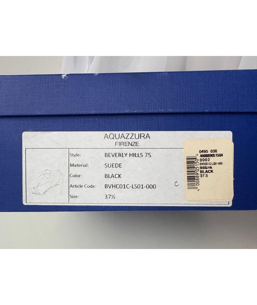 AQUAZZURA Черные замшевые босоножки, фото 8