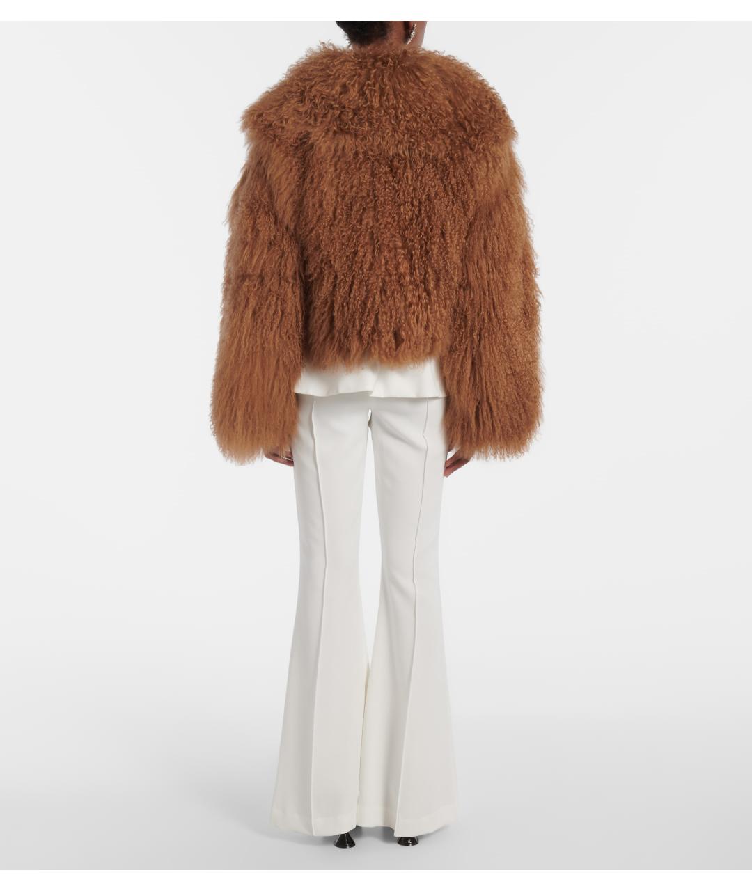SELF-PORTRAIT Коричневая меховая шуба, фото 5