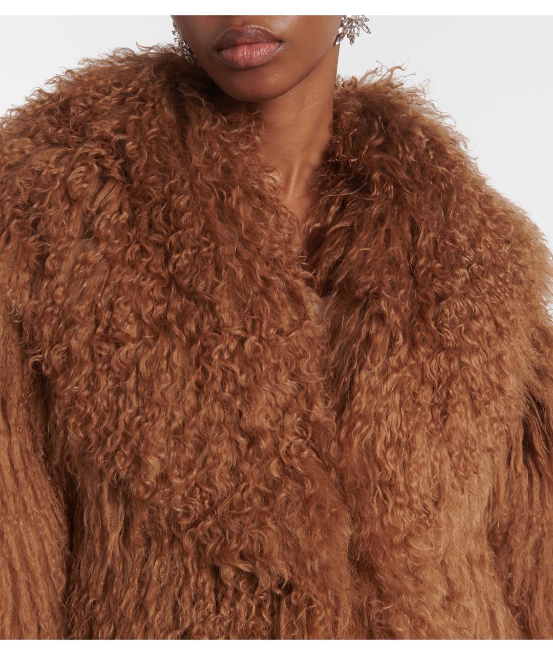 SELF-PORTRAIT Коричневая меховая шуба, фото 3