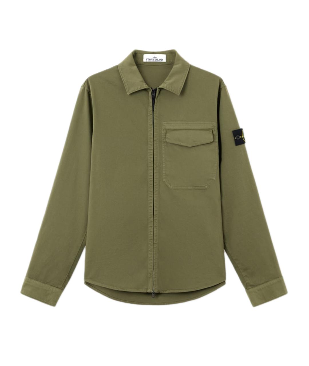 STONE ISLAND Зеленая хлопковая куртка, фото 1