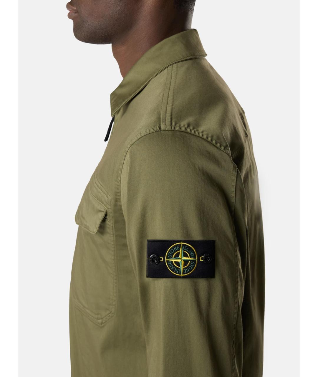 STONE ISLAND Зеленая хлопковая куртка, фото 3