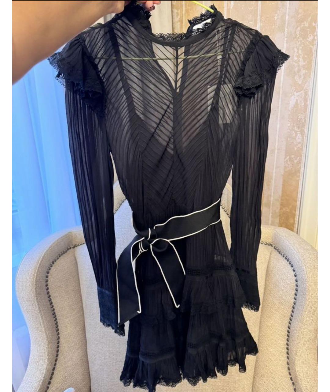 ZIMMERMANN Черное шифоновое коктейльное платье, фото 6