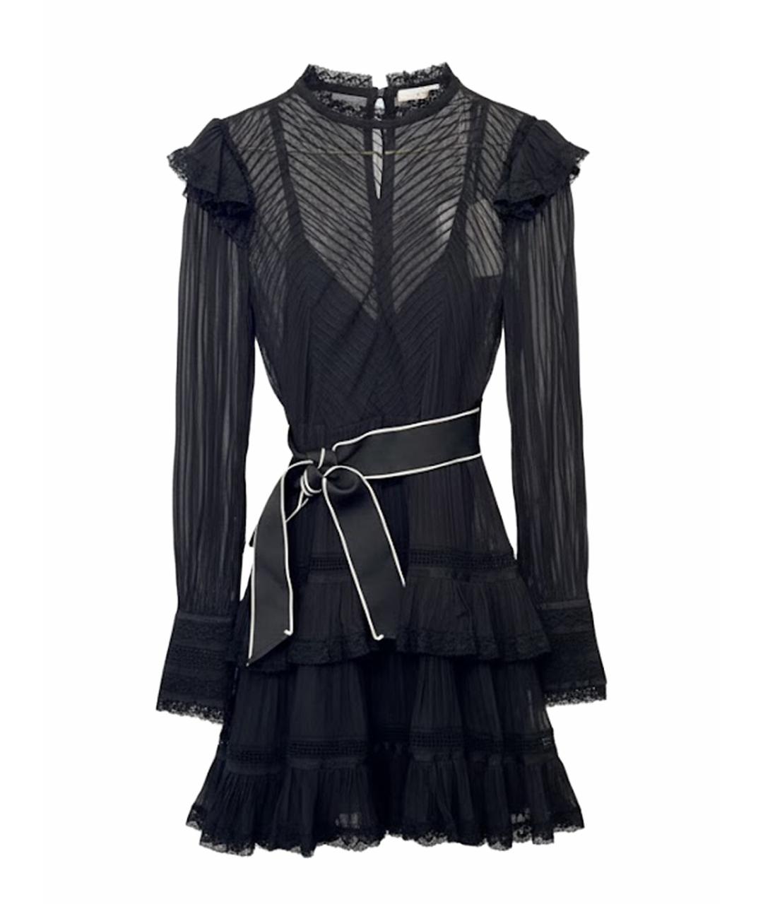 ZIMMERMANN Черное шифоновое коктейльное платье, фото 1