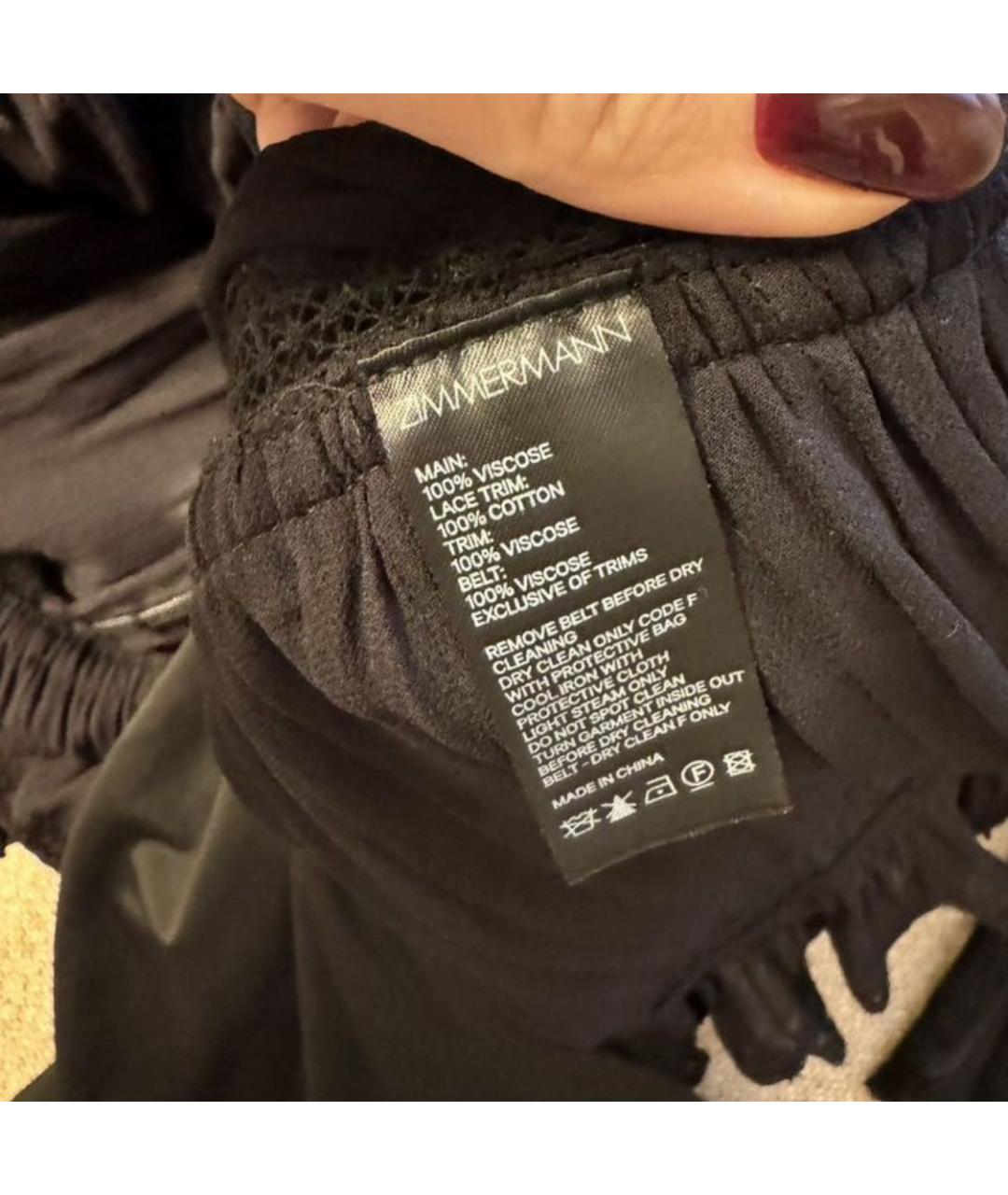 ZIMMERMANN Черное шифоновое коктейльное платье, фото 5