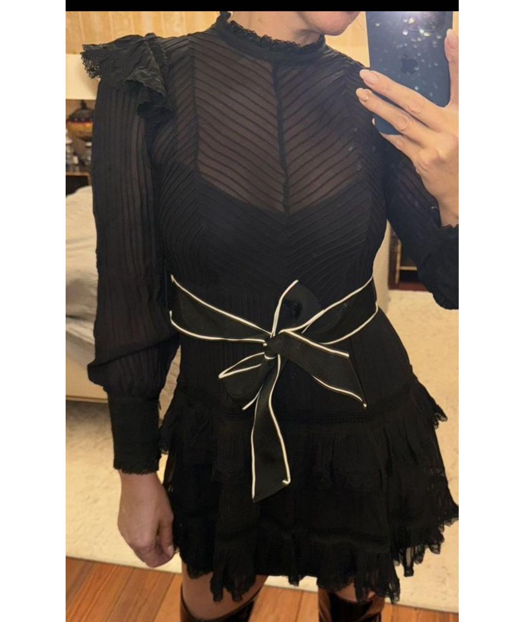 ZIMMERMANN Черное шифоновое коктейльное платье, фото 2