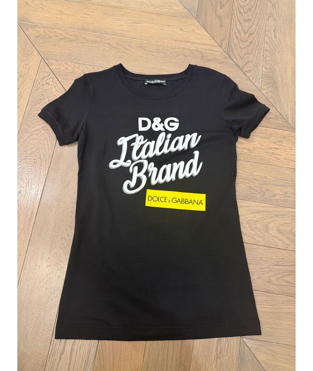 DOLCE&GABBANA Черная хлопковая футболка, фото 3