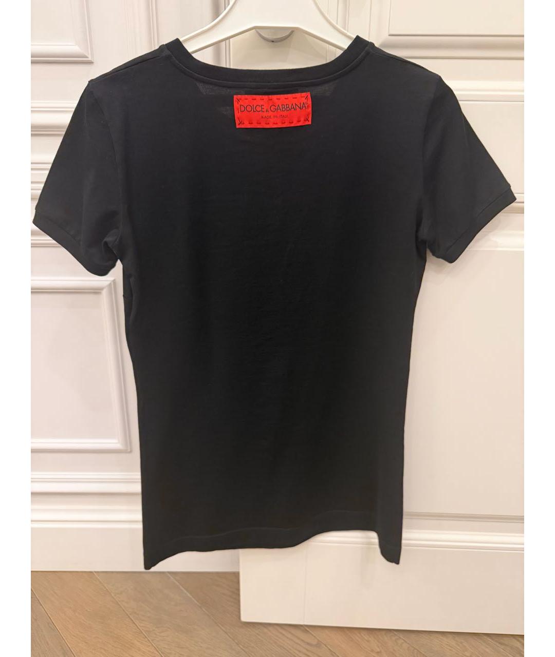 DOLCE&GABBANA Черная хлопковая футболка, фото 2
