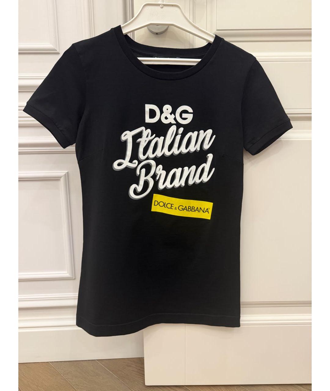 DOLCE&GABBANA Черная хлопковая футболка, фото 5