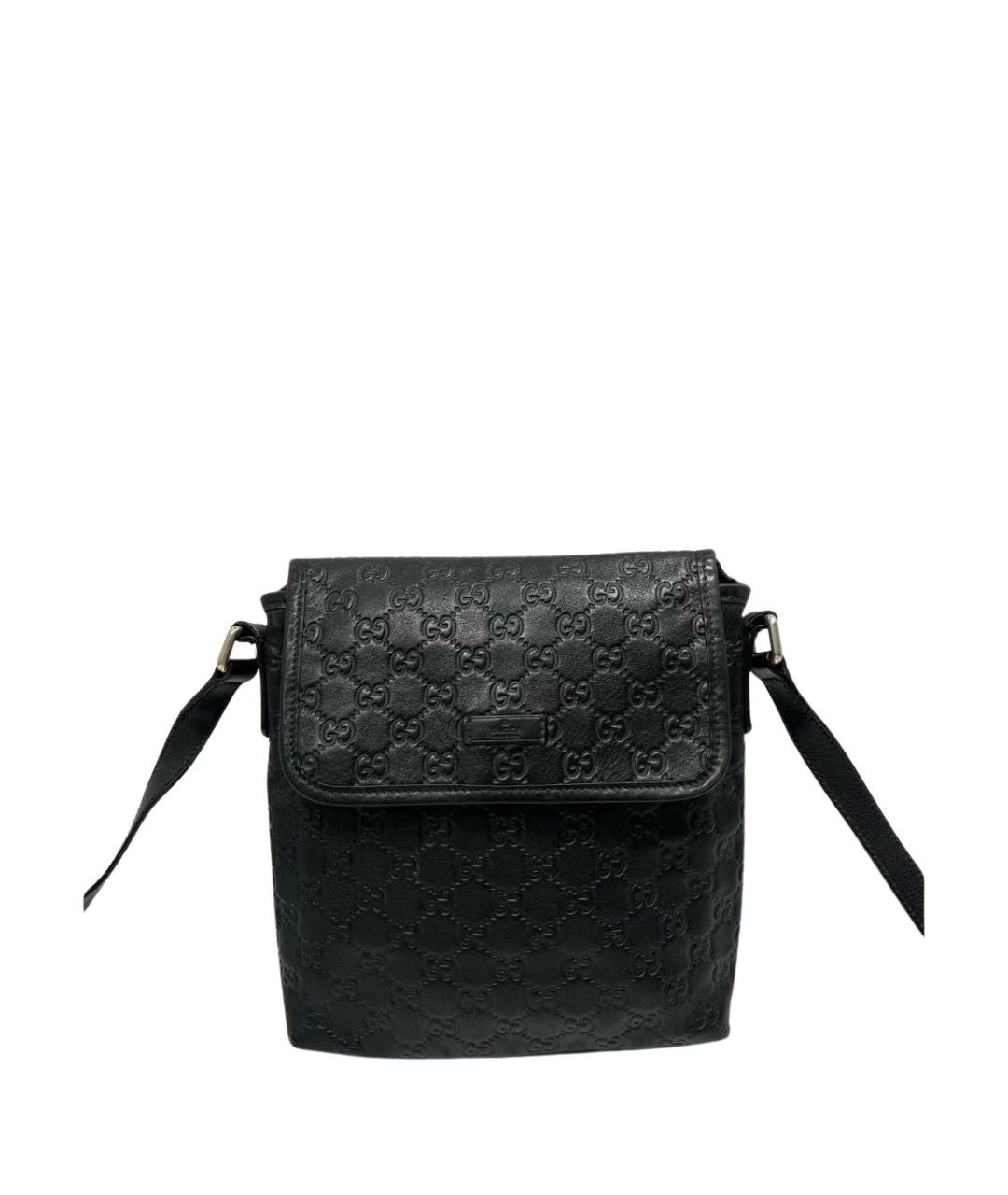 GUCCI Черная кожаная сумка на плечо, фото 1