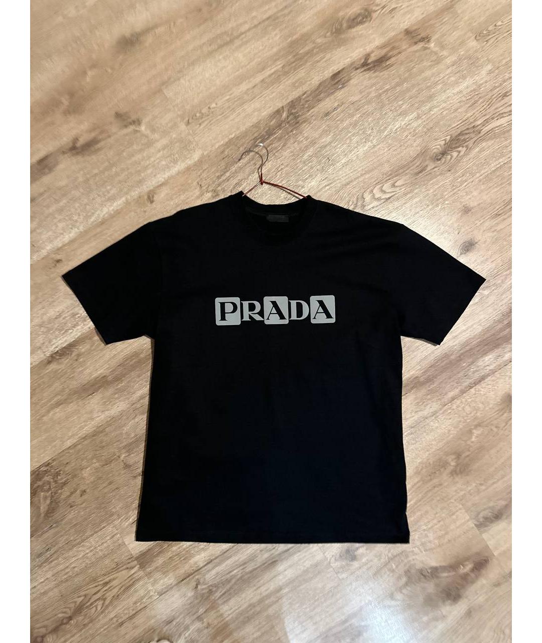 PRADA Черная хлопковая футболка, фото 4