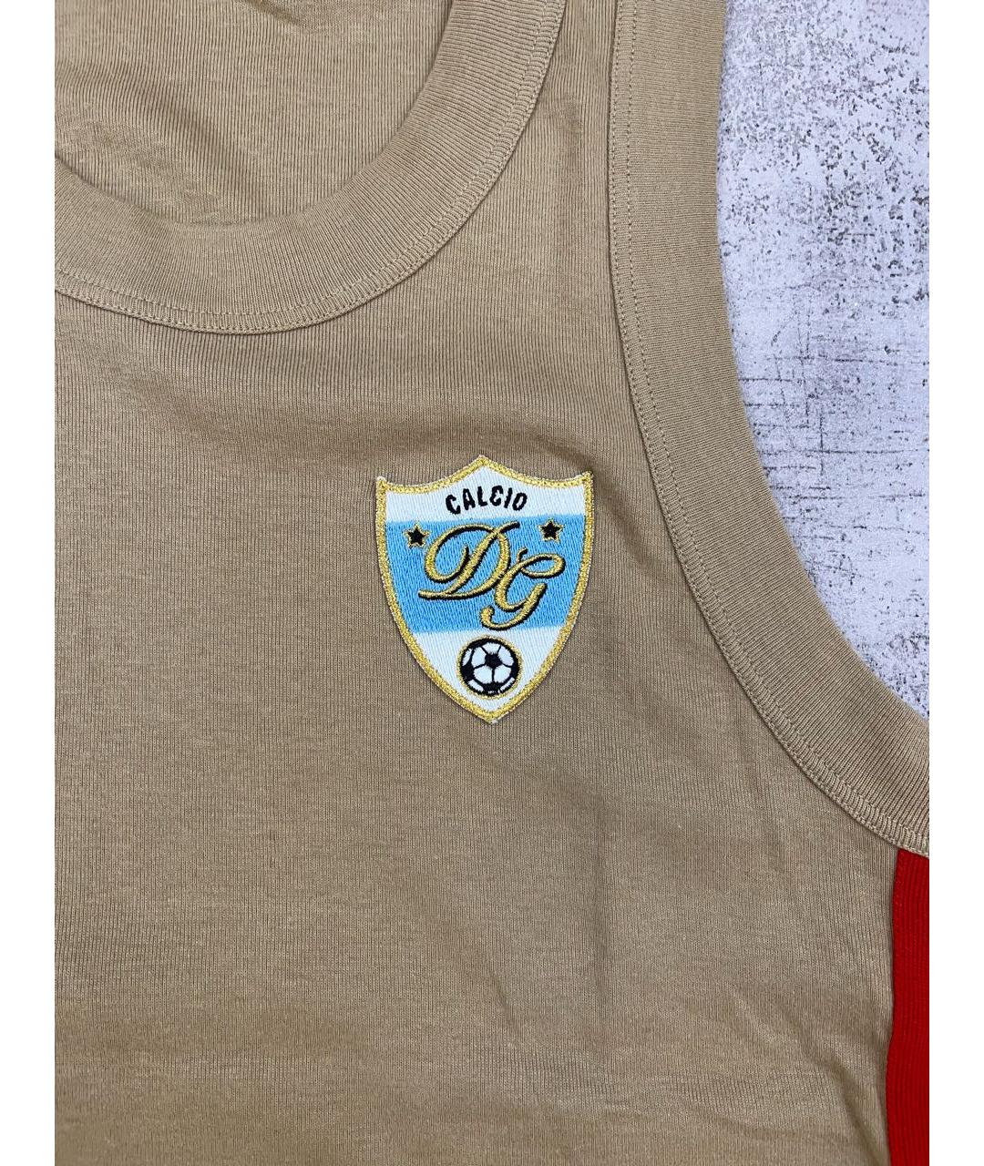 DOLCE&GABBANA Бежевая хлопковая майка, фото 7