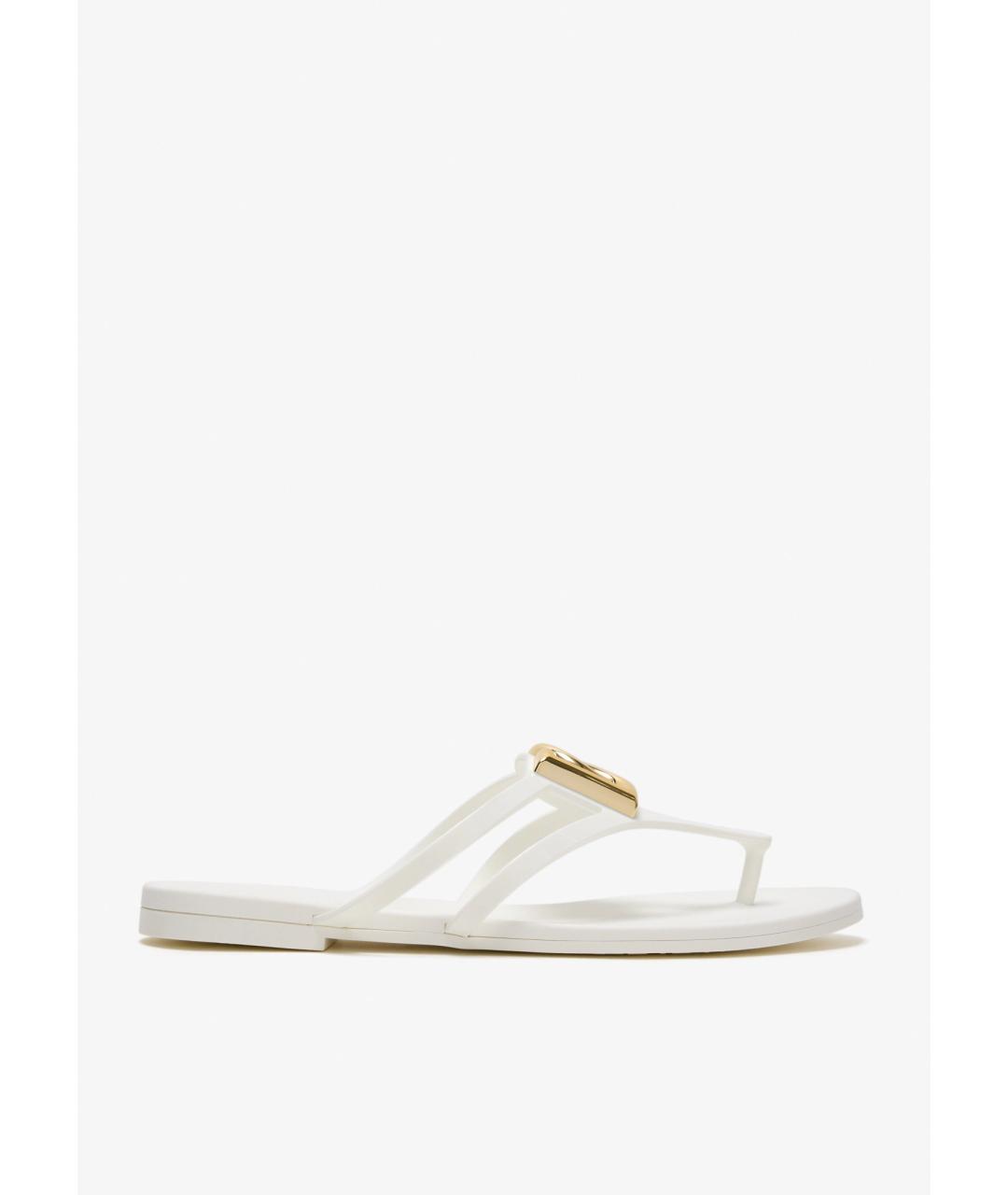 DOLCE&GABBANA Белые резиновые шлепанцы, фото 5