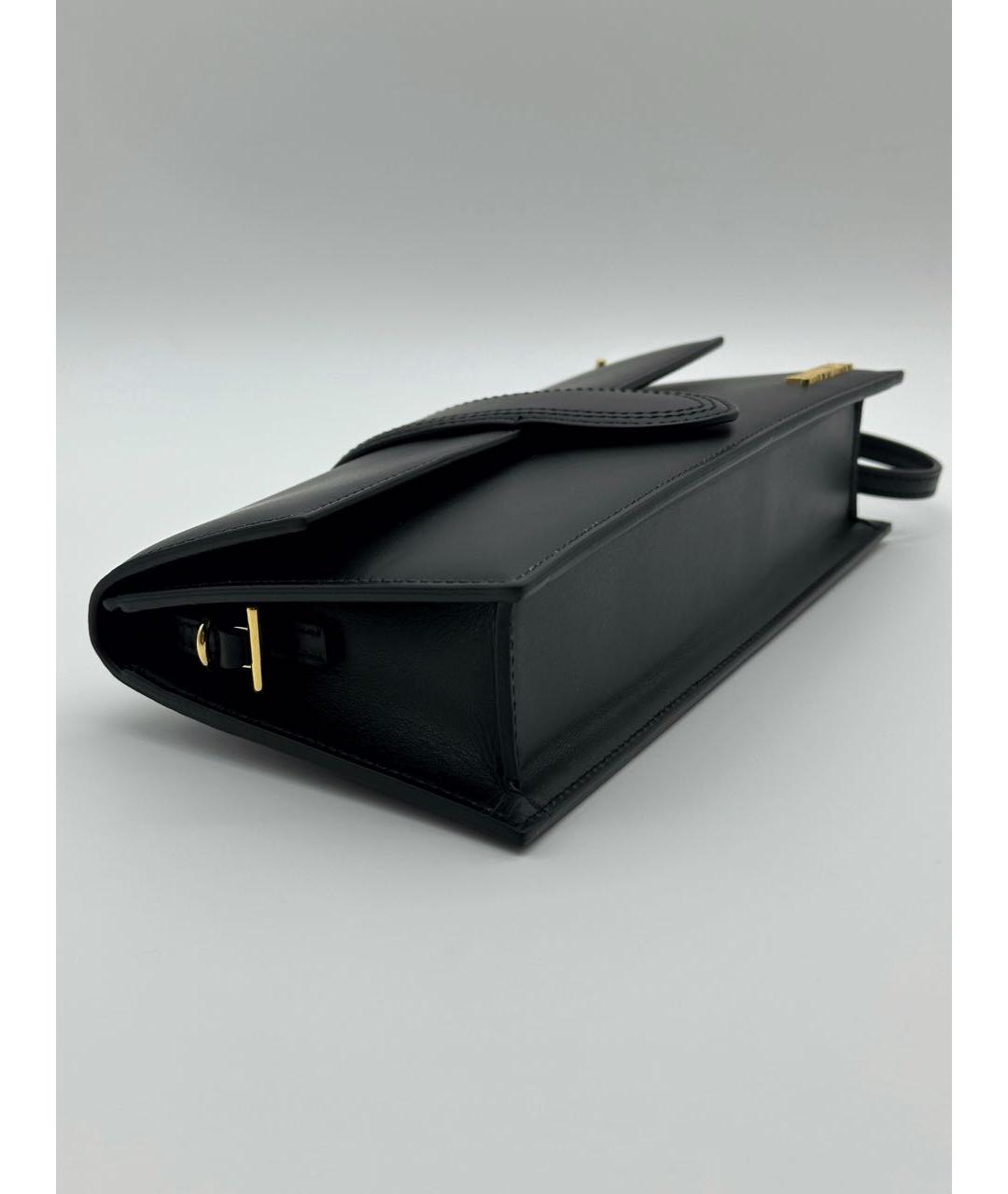 JACQUEMUS Черная кожаная сумка через плечо, фото 4