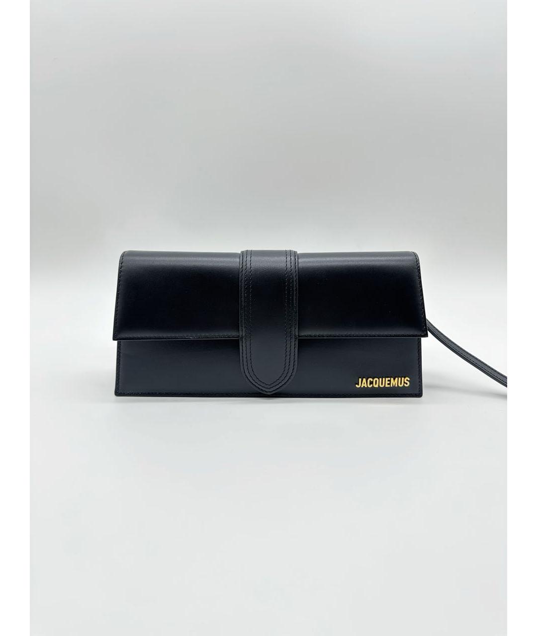 JACQUEMUS Черная кожаная сумка через плечо, фото 5