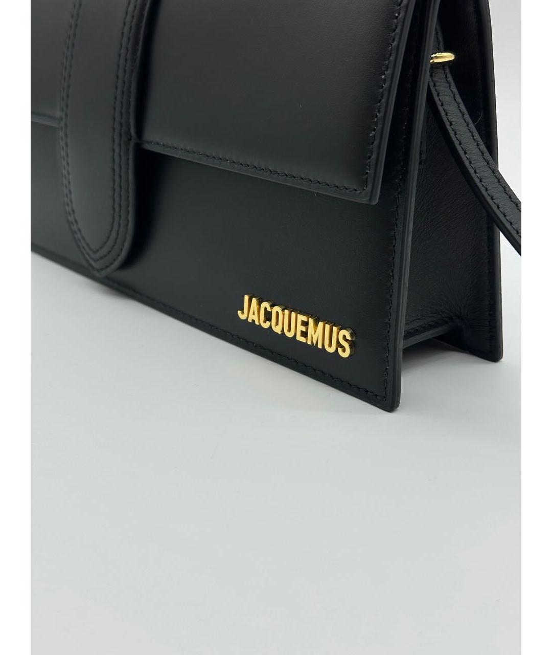 JACQUEMUS Черная кожаная сумка через плечо, фото 2