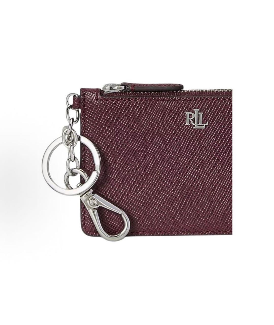 RALPH LAUREN Бордовый кожаный кардхолдер, фото 3