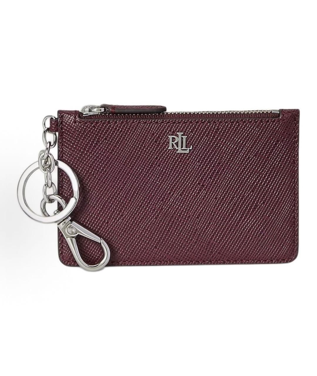 RALPH LAUREN Бордовый кожаный кардхолдер, фото 5