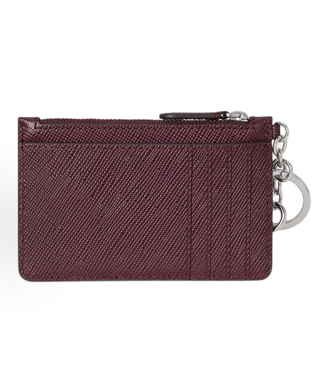 RALPH LAUREN Бордовый кожаный кардхолдер, фото 2