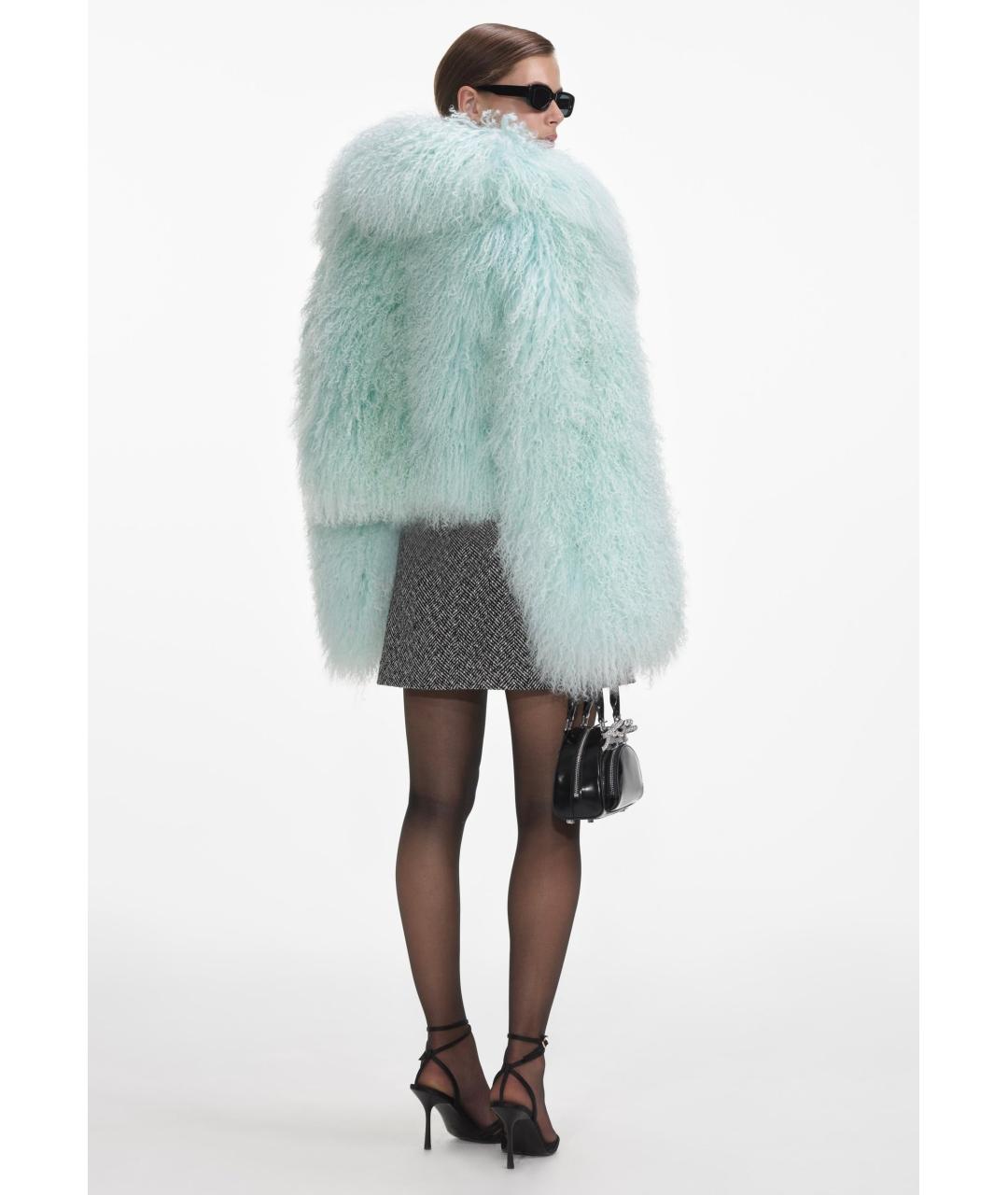 SELF-PORTRAIT Бирюзовая меховая шуба, фото 8